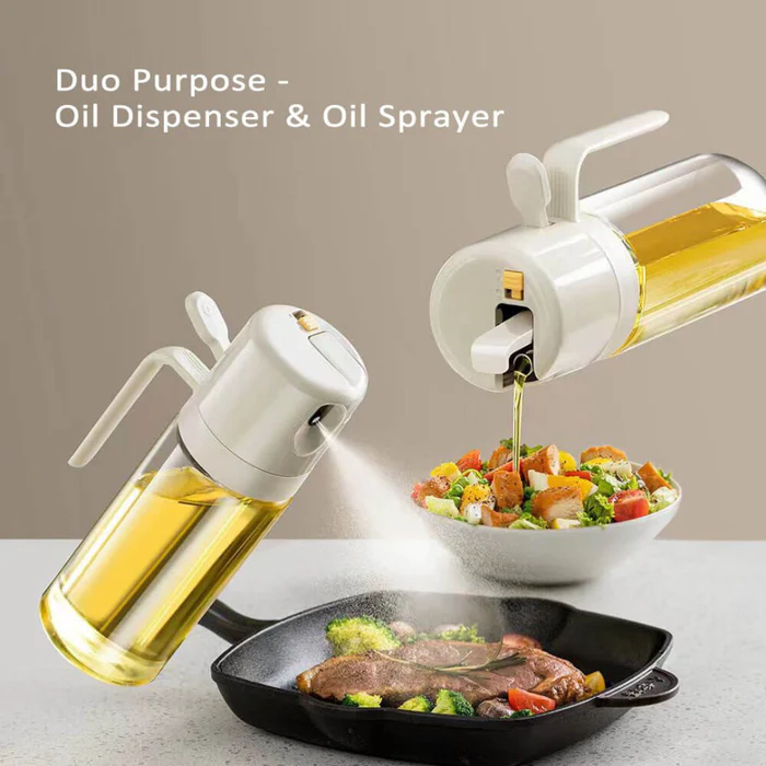 2in1 Oil Sprayer Glass Bottle