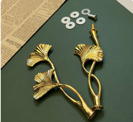 Factory direct ginkgo flower plate string rack cake plate dessert zinc alloy ornaments handle plate string household 2Layer